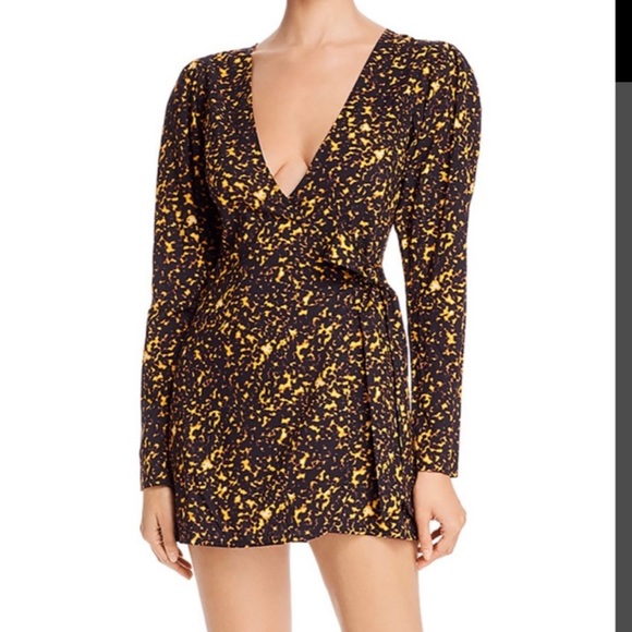 WeWoreWhat Blanca Printed Wrap Dress Tortoise - Picture 1 of 6